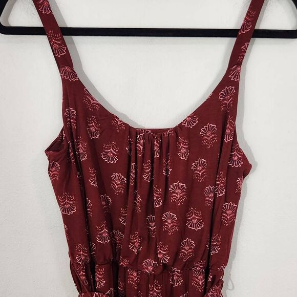 Market & Spruce Burgundy Jumpsuit NWT Size Small Sleeveless Jumpsuit Floral - Picture 3 of 9